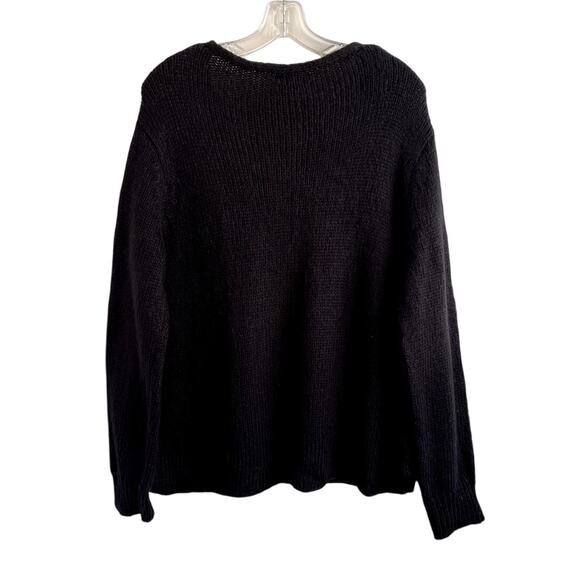 Wooden Ships Sz M/L Dog Mom Sweater Black Cozy Graphic Dog Lover Slouchy NWT - Picture 3 of 12